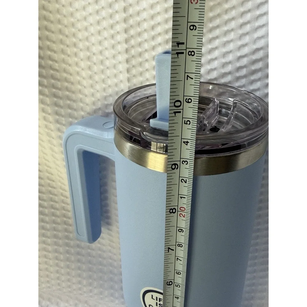 Life Is Good 30oz Blue Dog Travel Mug Tumbler w/ Handle Drink-Through Lid Straw